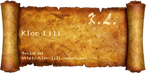 Klor Lili névjegykártya